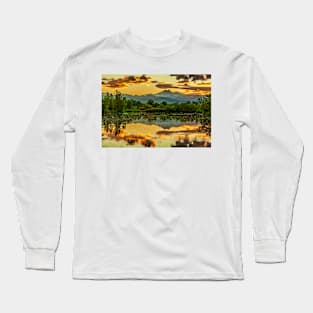 Warm Golden Ponds Sunset Long Sleeve T-Shirt